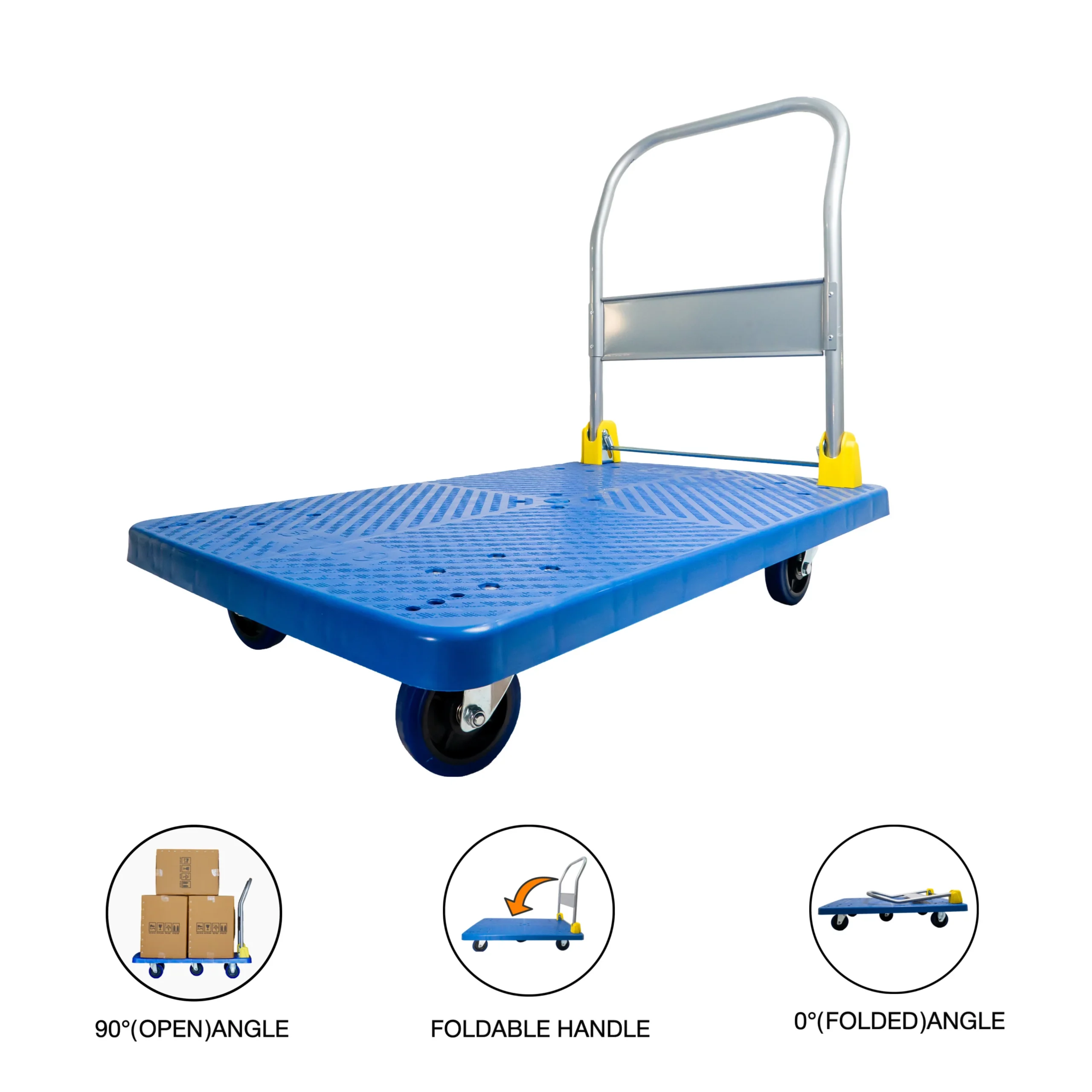600kg Capacity Plastic Foldable Platform Trolley for Heavy Weight - SCS - Image 2