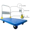 600kg Capacity Plastic Foldable Platform Trolley for Heavy Weight - SCS