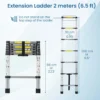 Aluminium Telescopic Ladder, 7 Steps Foldable Ladder - SCS - Image 2
