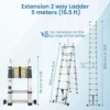 Aluminium Telescopic Ladder, 8x2 Steps Foldable Ladder - SCS - Image 2