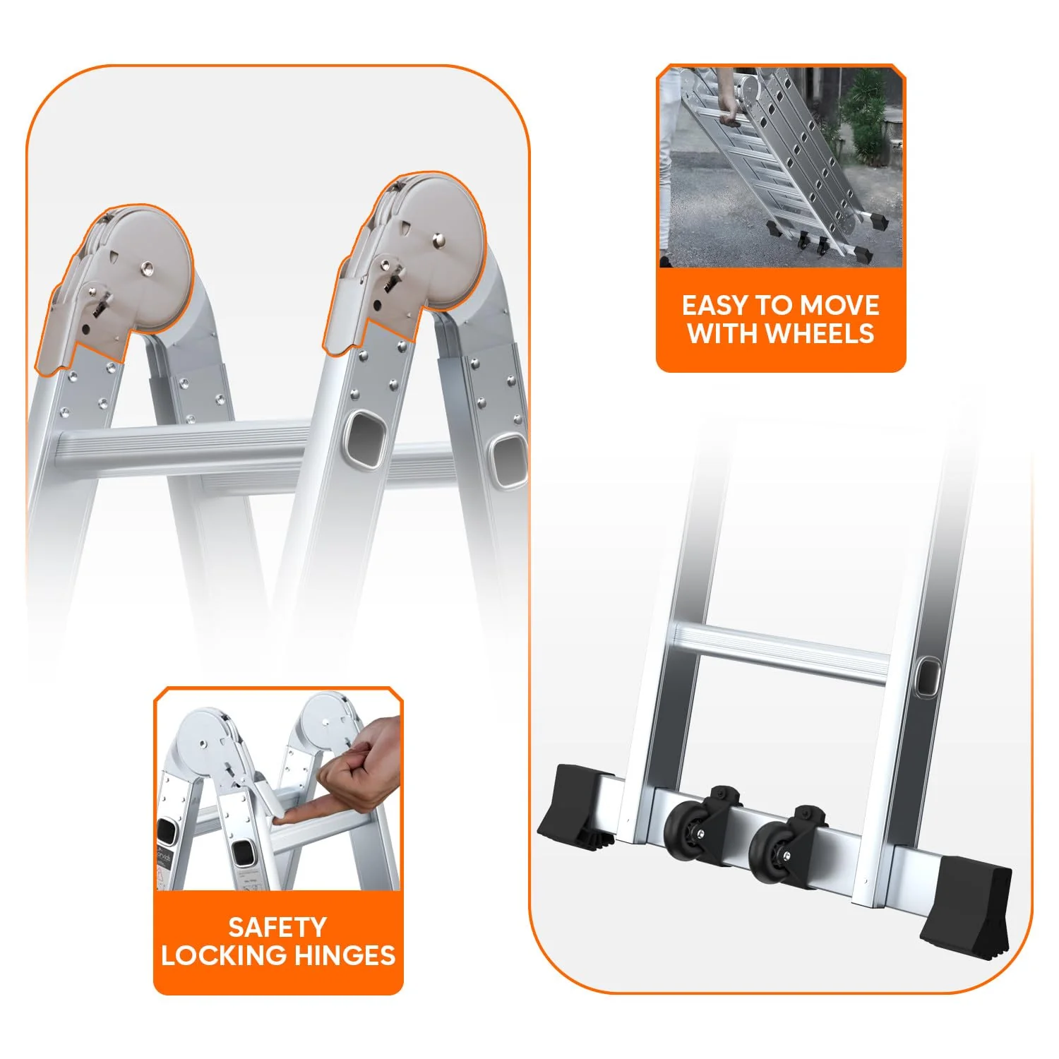 Portable & Compact Folding Aluminium Multipurpose Super Ladder - SCS - Image 2