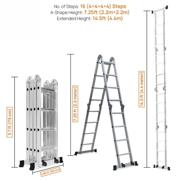 Packable Ladder Portable & Compact Folding Aluminium Multipurpose Super Ladder - SCS ...