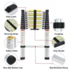 Aluminium Telescopic Ladder, 14 Steps Foldable Ladder - SCS - Image 3