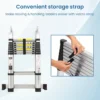 Aluminium Telescopic Ladder, 8x2 Steps Foldable Ladder - SCS - Image 4