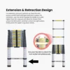 Aluminium Telescopic Ladder, 13 Steps Foldable Ladder - SCS - Image 4