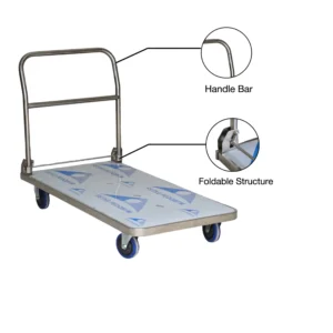 Stainless Steel with Protective Film Foldable Platform Trolley for Heavy Weight - SCS