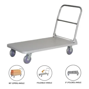 700kg Capacity Iron Foldable Platform Trolley with Powder Coating for Heavy Weight - SCS